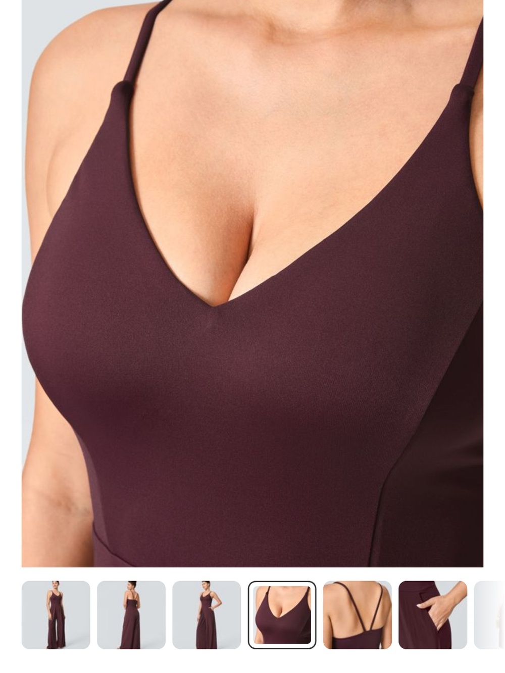 Halara Sleeveless Wide-Leg Jumpsuit in Deep Plum - Picture 4 of 7